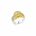 18kt Gold 1.90ctw Fancy Yellow Diamond Cluster Ring