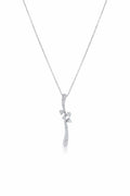 18K White Gold Organic Pavé Diamond Drop Pendant