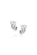 Salavetti 18K White Gold Diamond J-Hoop Earrings