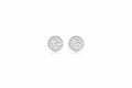 18K White Gold Diamond Cluster Stud Earrings