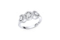 Novarese & Sannazzaro 18K White Gold Three Halo Diamond Ring