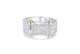 Estate Platinum & 18K Yellow Gold Invisible-Set Diamond Ring