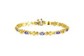 Estate Tanzanite & Diamond Bracelet in 14K Yellow Gold