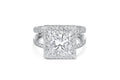 Platinum Rivière Princess-Cut Diamond Micropavé Ring