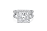 Platinum Rivière Princess-Cut Diamond Micropavé Ring