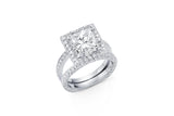 Platinum Rivière Princess-Cut Diamond Micropavé Ring