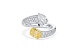 18K White Gold Salvetti Bionda Fancy Vivid Yellow Diamond Ring