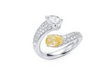 18K White Gold Salvetti Bionda Fancy Vivid Yellow Diamond Ring