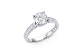 Platinum Round Brilliant-Cut Diamond Ring