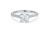 Estate 14K White Gold Round Brilliant-Cut Diamond Engagement Ring