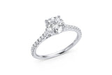 Estate 14K White Gold Round Brilliant-Cut Diamond Engagement Ring