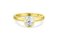 18K Yellow Gold Bezel-Set Oval Diamond Ring