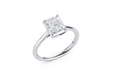 18K White Gold Lugano Radiant-Cut Diamond Solitaire Ring