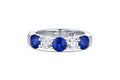 Platinum Five-Stone Blue Sapphire and Diamond Ring