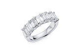 Platinum Seven-Stone Emerald-Cut Diamond Ring