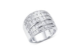 18K White Gold Five-Row Channel-Set Baguette Diamond Ring – 5.50 Carats