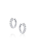 18K White Gold Square Emerald-Cut Diamond Huggie Hoop Earrings – 2.90 Carats