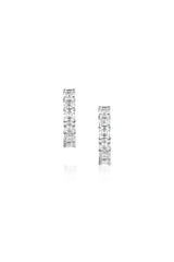 18K White Gold Square Emerald-Cut Diamond Huggie Hoop Earrings – 2.90 Carats