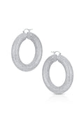 De Ambrosi 18K White Gold Pavé Diamond Hoop Earrings – 32.60 Carats