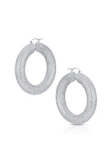 De Ambrosi 18K White Gold Pavé Diamond Hoop Earrings – 32.60 Carats