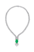 Rivière Platinum & 18K Yellow Gold 10.51-Carat Colombian Emerald and 24.64-Carat Diamond Necklace
