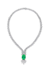 Rivière Platinum & 18K Yellow Gold 10.51-Carat Colombian Emerald and 24.64-Carat Diamond Necklace