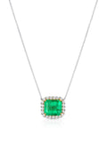 Platinum & 18K Yellow Gold 5.68-Carat Colombian Emerald and Diamond Necklace
