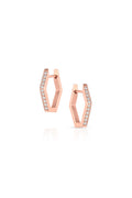 18K Rose Gold Diamond Huggie Earrings