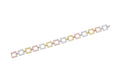 Estate 18K Tri-Color Gold Square Link Diamond Bracelet – 5.56 Carats