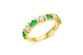 Estate 14K Yellow Gold Emerald & Diamond Band – 0.70 Carats Total