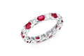 Platinum Emerald-Cut Ruby & Diamond Eternity Ring – 2.63 Carats Total
