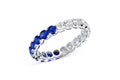 18K White Gold Sapphire & Diamond Half Eternity Ring – 2.30 CTW