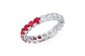 18K White Gold Half Ruby & Half Diamond Eternity Ring – 2.31 Carats Total