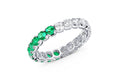 18K White Gold Half Emerald & Half Diamond Eternity Ring – 1.98 Carats Total