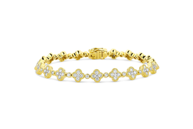 18kt Yellow Gold and Diamond Quatrefoil Bracelet