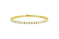 Yellow Gold Emerald Cut Diamond Tennis Bracelet