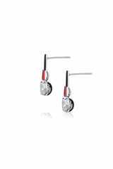 Lugano 18K White Gold Cushion-Cut Diamond & Ruby Dangle Earrings