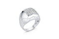 ESTATE 18K WHITE GOLD BVLGARI PYRAMID DIAMOND RING