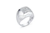 ESTATE 18K WHITE GOLD BVLGARI PYRAMID DIAMOND RING
