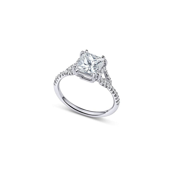 Estate Platinum 1.68ct Princess Cut Diamond Ring, GIA Certified