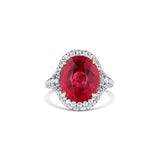 Platinum 18kt Yellow Gold 8.80ct Natural Burma Ruby Diamond Ring