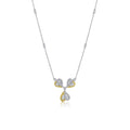 Estate Gregg Ruth 18kt Gold Yellow Diamond 3 Heart Necklace