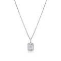 Estate Gregg Ruth 18kt White Gold Diamond Rectangular Pendant Necklace