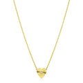 18kt Yellow Gold Diamond Fluted Heart Pendant Necklace