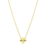 18kt Yellow Gold Diamond Fluted Quatrefoil Pendant Necklace