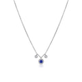 18kt White Gold Sapphire Diamond 2 Dangle Necklace