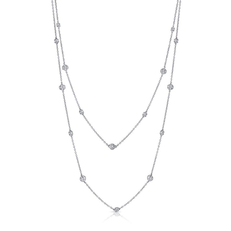 18kt White Gold 1.66ct Diamond 34" Chain Necklace