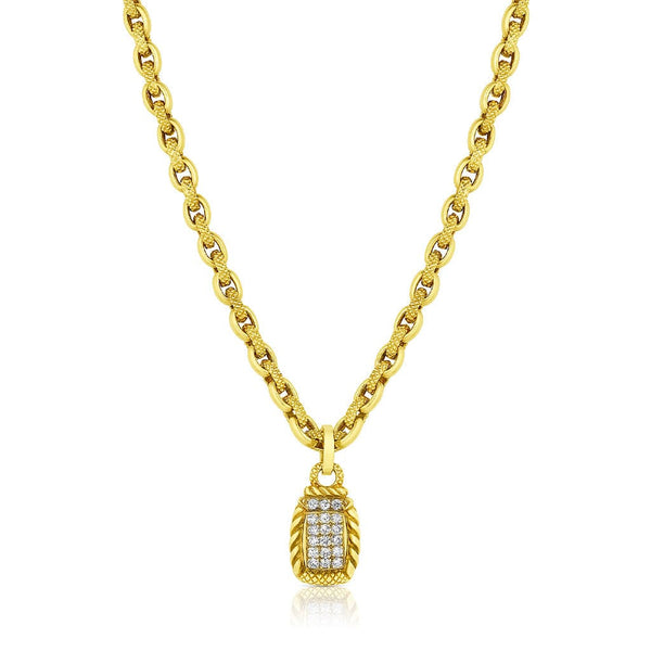 Estate Judith Ripka 18kt Yellow Gold Diamond Necklace