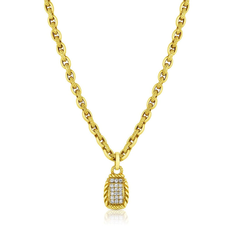 Estate Judith Ripka 18kt Yellow Gold Diamond Necklace