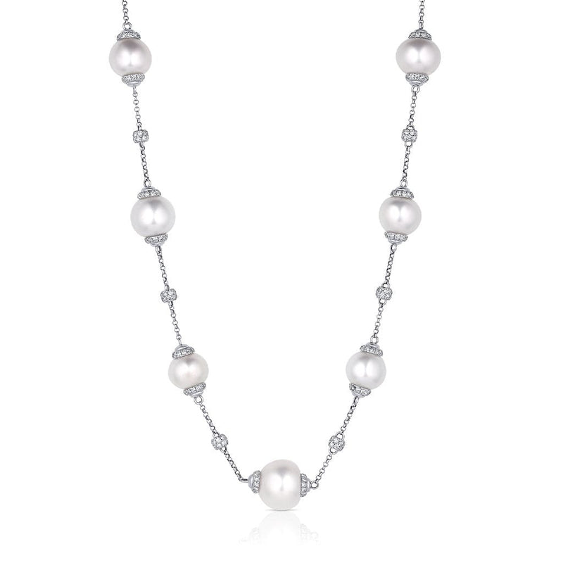 18kt White Gold 16mm Pearl Diamond 51" Necklace